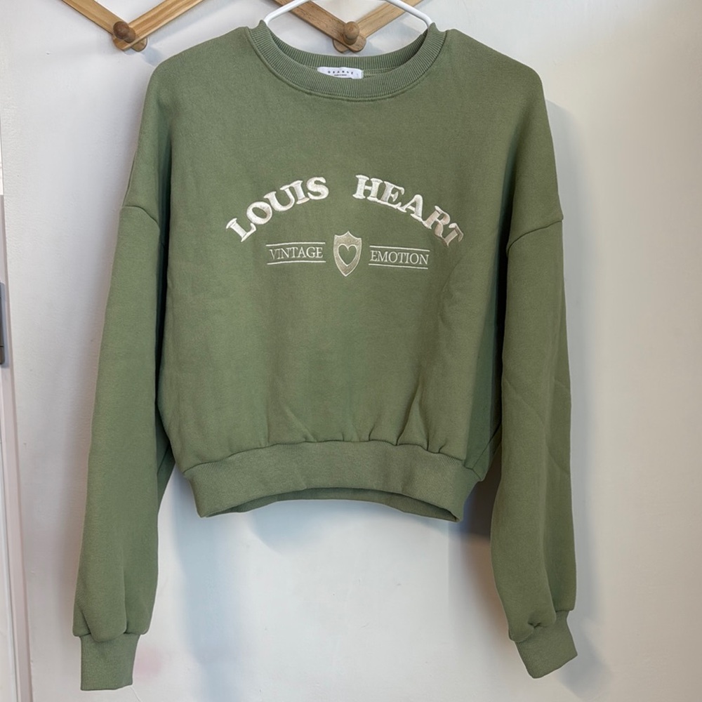 Grande Green Crew Neck Sweater croptop